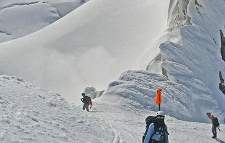Group climbing 	Washington glacier